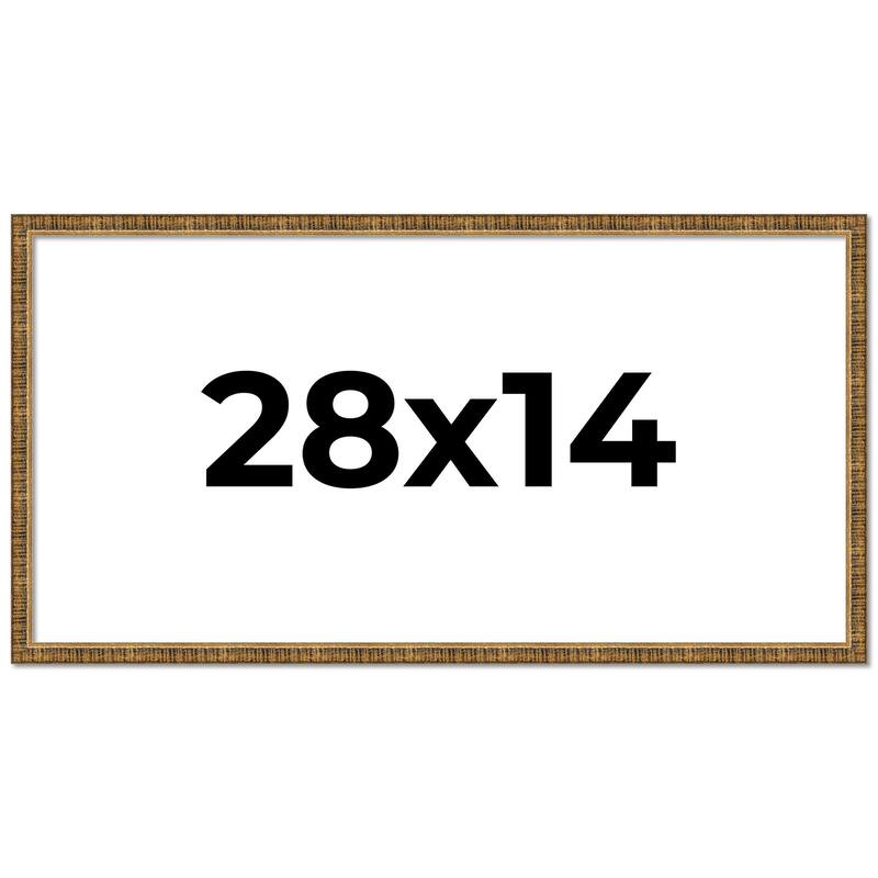 28x14 Frame Gold Solid Wood Picture Frame - Complete Modern Photo
