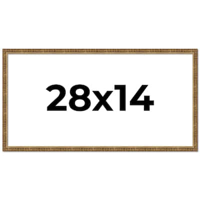 28x14 Frame Gold Solid Wood Picture Frame - Complete Modern Photo