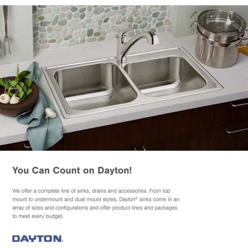 Elkay Dayton 17" Drop In Single Basin Stainless Steel Kitchen Sink