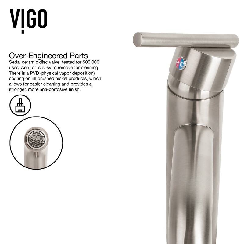 VIGO Giovanni 17"L x 17"W Glass Vessel Sink and Seville 13"H Faucet Set