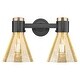 preview thumbnail 18 of 46, Innovations Lighting Downtown Urban - Lawton Cone - 2 Light 16" Wall-Mounted Bath Vanity Light Matte Black, Mercury