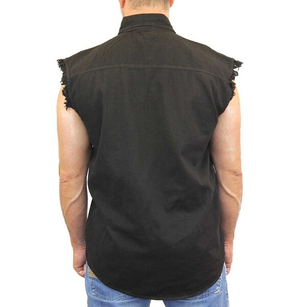 denim sleeveless shirt