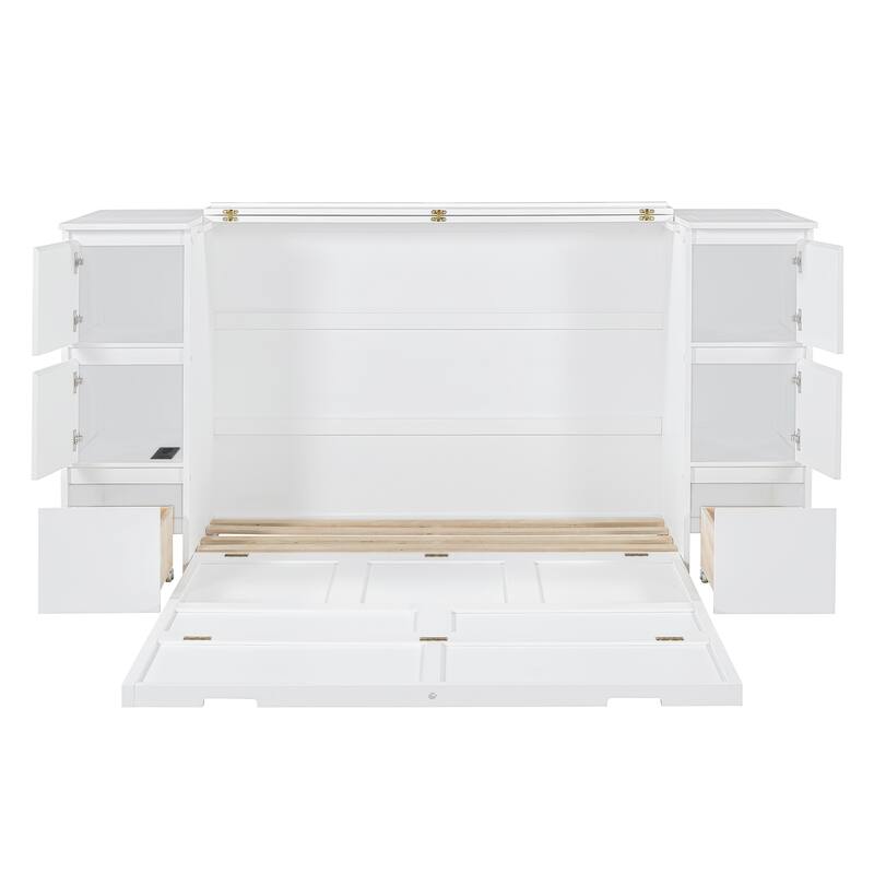 Murphy Bed with Drawers, Cabinets, USB Ports