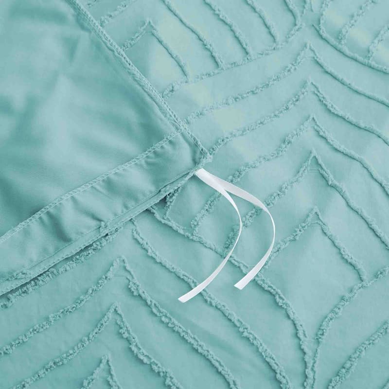Clipped Jacquard Leaf Duvet Cover Set