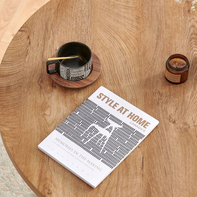 Howtai Modern Round Kitchen Dining Table Coffee Table