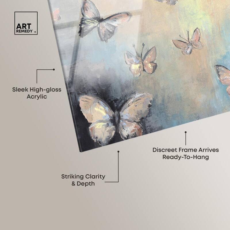 Textured Butterflies I Acrylic by Art Remedy, Ready to Hang