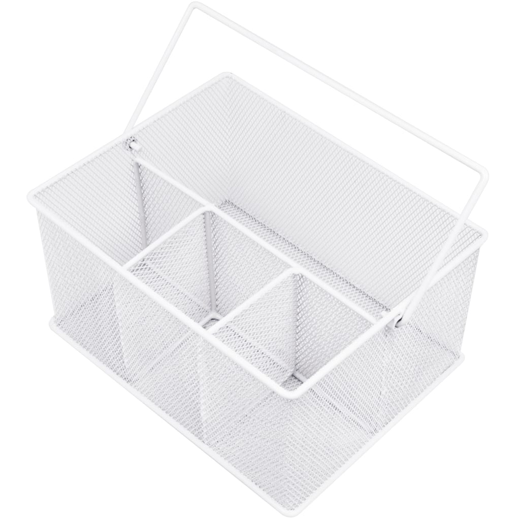 Utensil Caddy, Multi-Purpose Steel Mesh Silverware, Napkin Holder, and Condiment Organizer, Multi-Purpose Steel Mesh