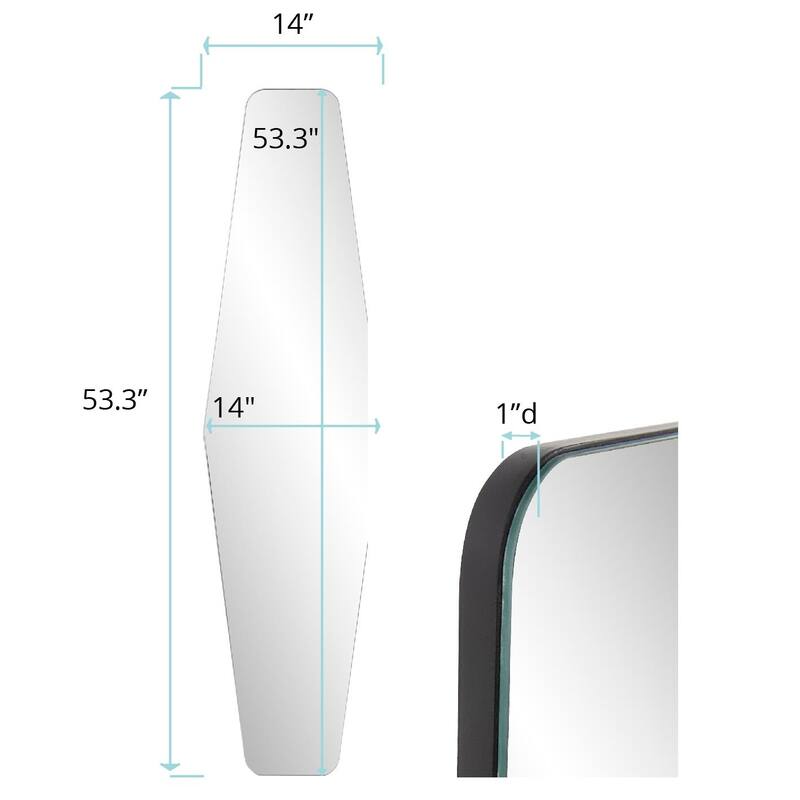 Allan Andrews Full Length Frameless Dressing Mirror