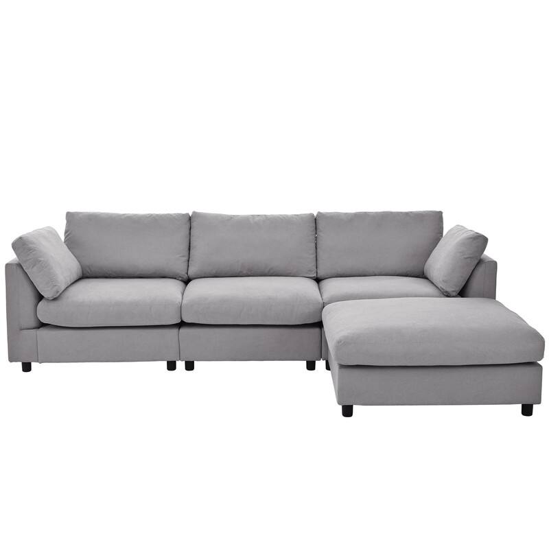 Modern LShaped Convertible Sectional Sofa with Reversible Chaise