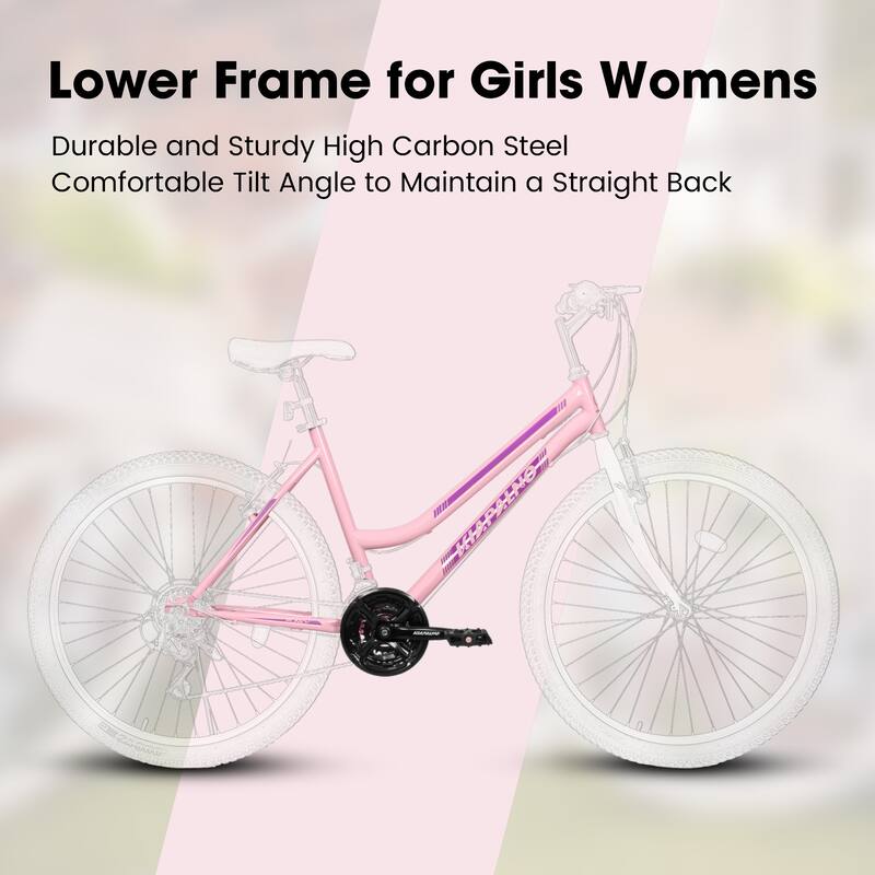 Unisex Mountain Bike - Carbon Steel Frame, Multiple Speeds, Dual V-Brake - 26