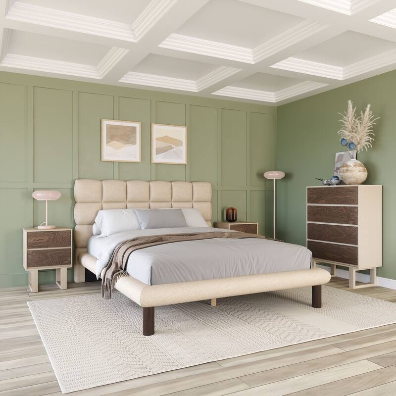 Placid Queen Bed Beige - Beige
