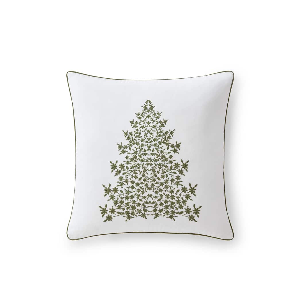Martha Stewart Holiday Tree Green Throw Pillow