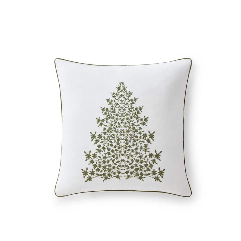 Martha Stewart Holiday Tree Green Throw Pillow