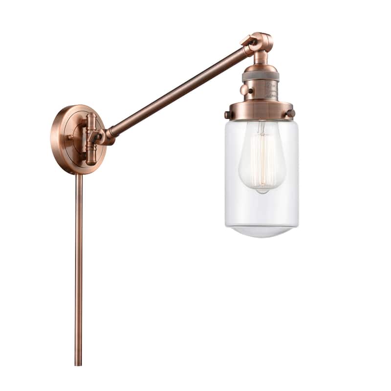 Innovations Lighting Dover 26" Tall Bathroom Sconce - Antique Copper / Clear
