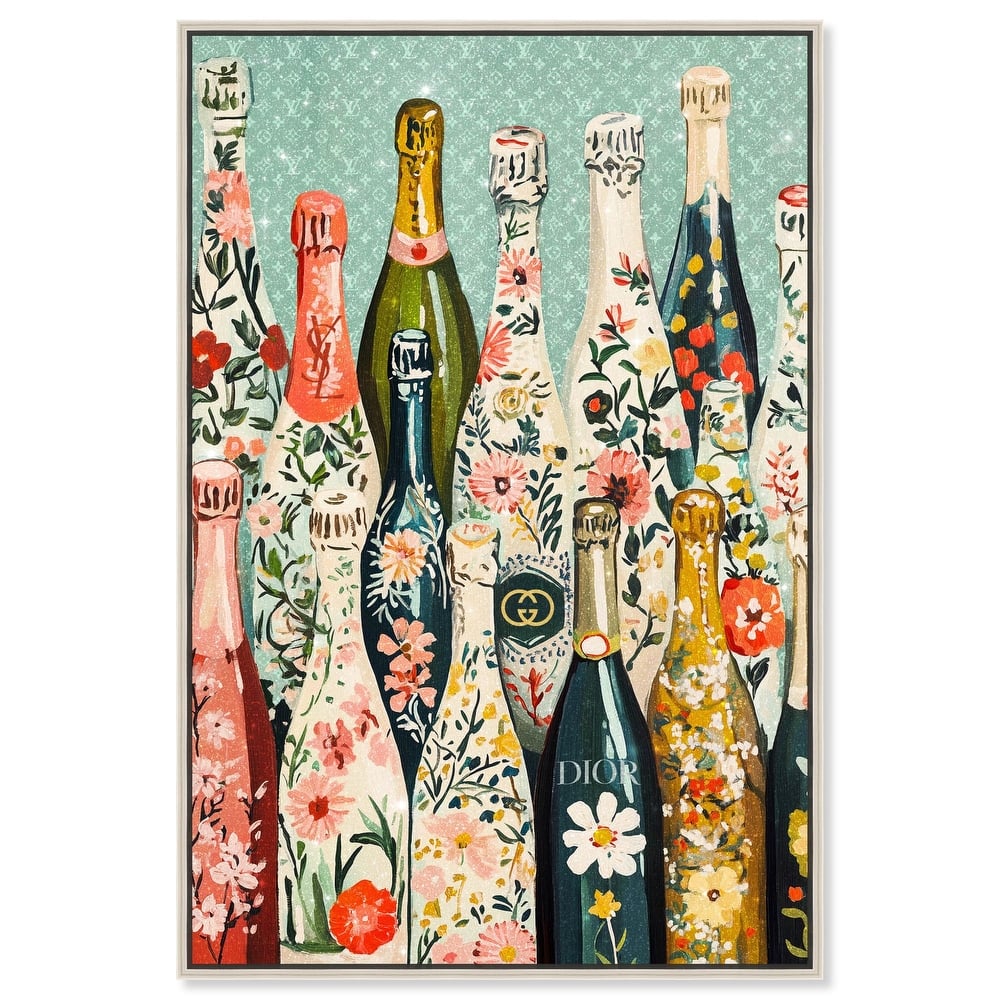 Floral Collection Bottles Canvas by Art Remedy