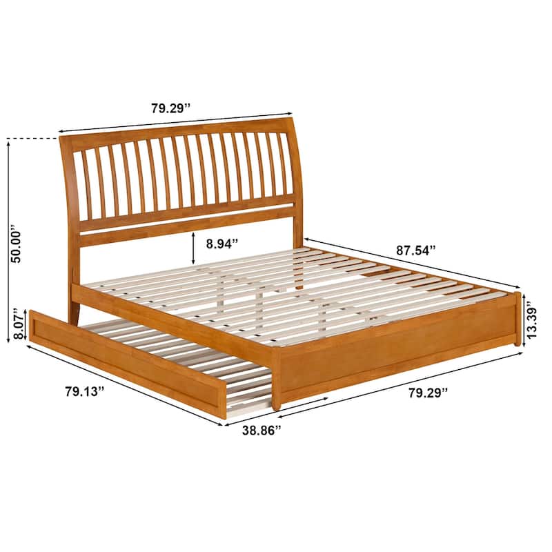 Roslyn Platform Bed with Modern Panel Footboard and Twin XL Trundle