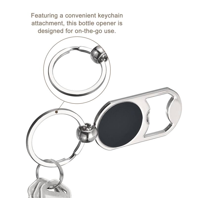 Bottle Opener Keychain, Stainless Steel Flat Beer Bottle Opener Silver