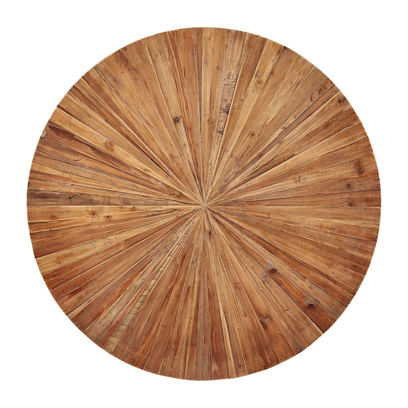 Rising Sun 48-inch Round Reclaimed Pine Cylinder Coffee Table