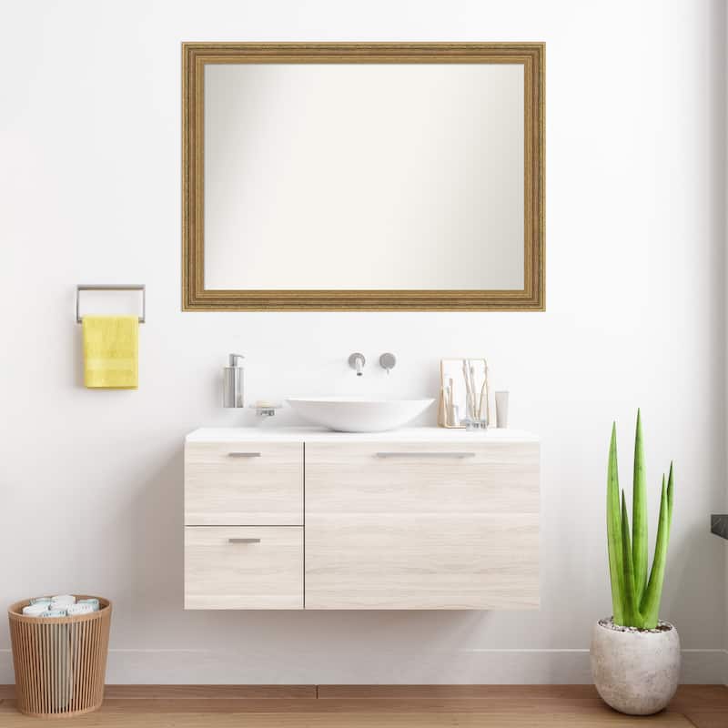 Elliot Gold Non-Beveled Framed Bathroom Vanity Wall Mirror - Elliot Gold