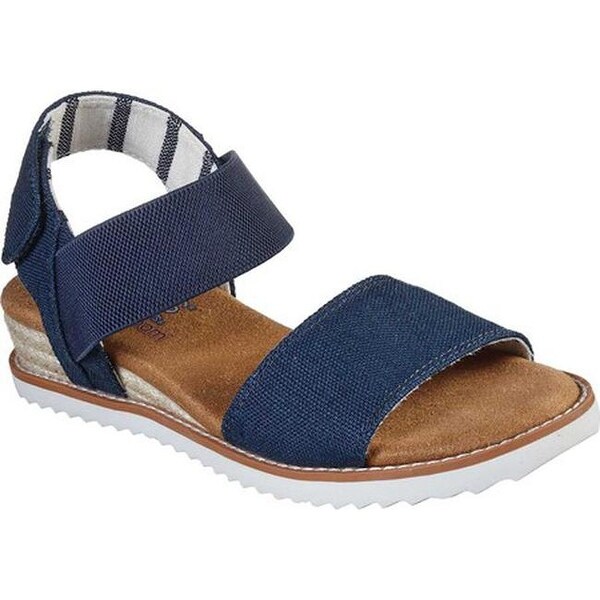 skechers navy wedge sandals