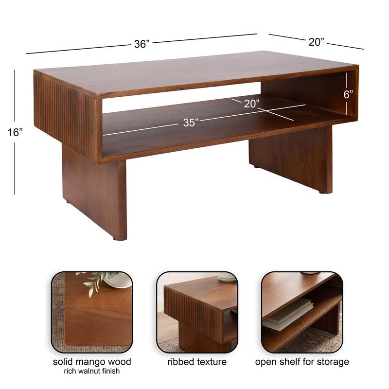 Kate and Laurel Torroba Ribbed Coffee Table