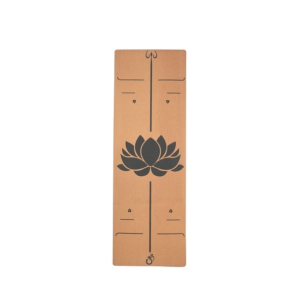 Moda Health and Fitness Extra Wide Lotus Pattan Cork Wood Yoga Mat. Opens flyout.