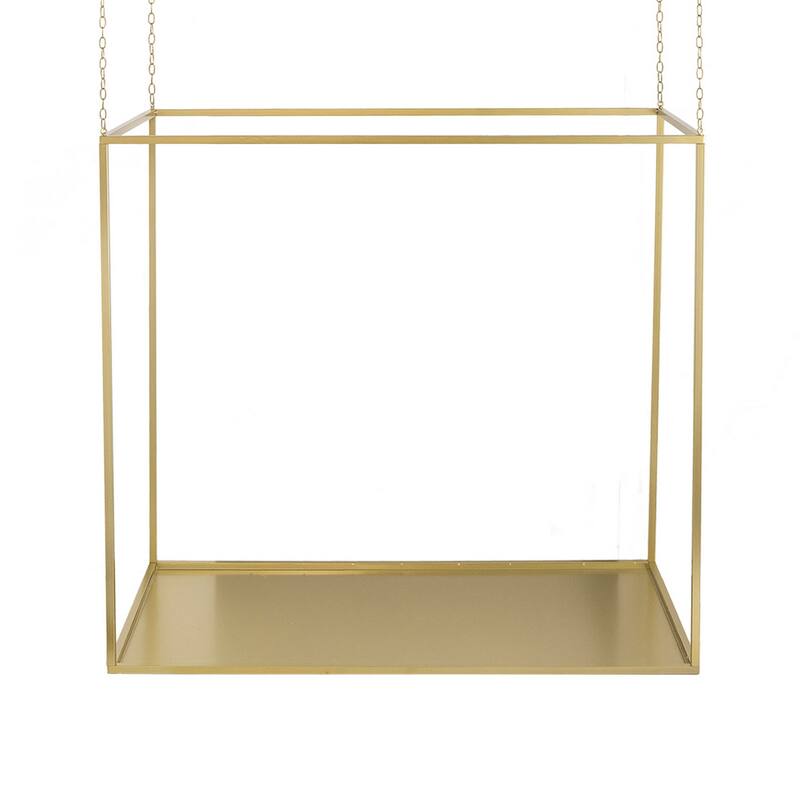 47 Inch Plant Stand with 4 Adjustable Chains, Floating Effect, Iron, Gold
