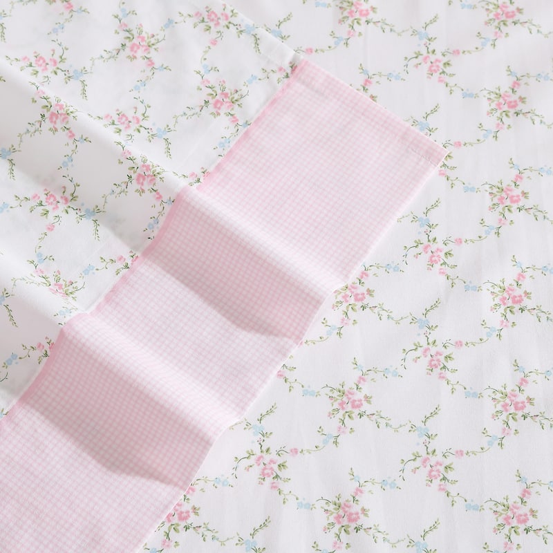 Laura Ashley Percale Cotton Printed Hem Sheet Sets