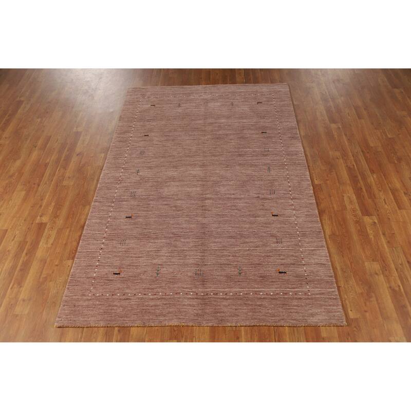 Hand Knotted Oriental 100% Wool Carpet Tribal Tribal Brown Gabbeh Area Rug - 7' 10'' X 5' 0''