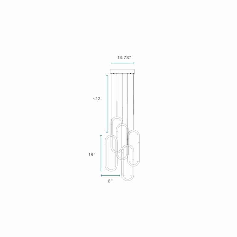 Five Clips Five Integrated Dimmable Chandelier with Smart Dimmer Included