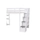 preview thumbnail 6 of 12, Modern Twin Size Loft Bed With 4 Storage Drawers,Shelves and Stairs,Solid Construction