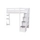 preview thumbnail 4 of 28, Twin size Loft Bed with Storage Drawers, Shelves and Stairs, White