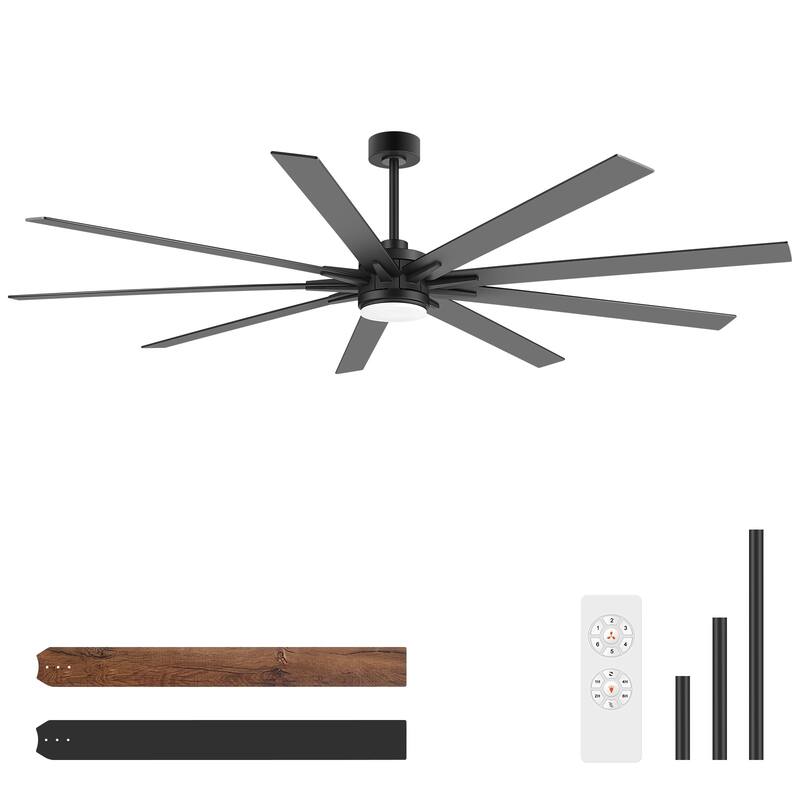 36/42/52/56/72/84-Inch Reversible 3/5/9-Blade Integrated LED Ceiling Fan with Light Remote