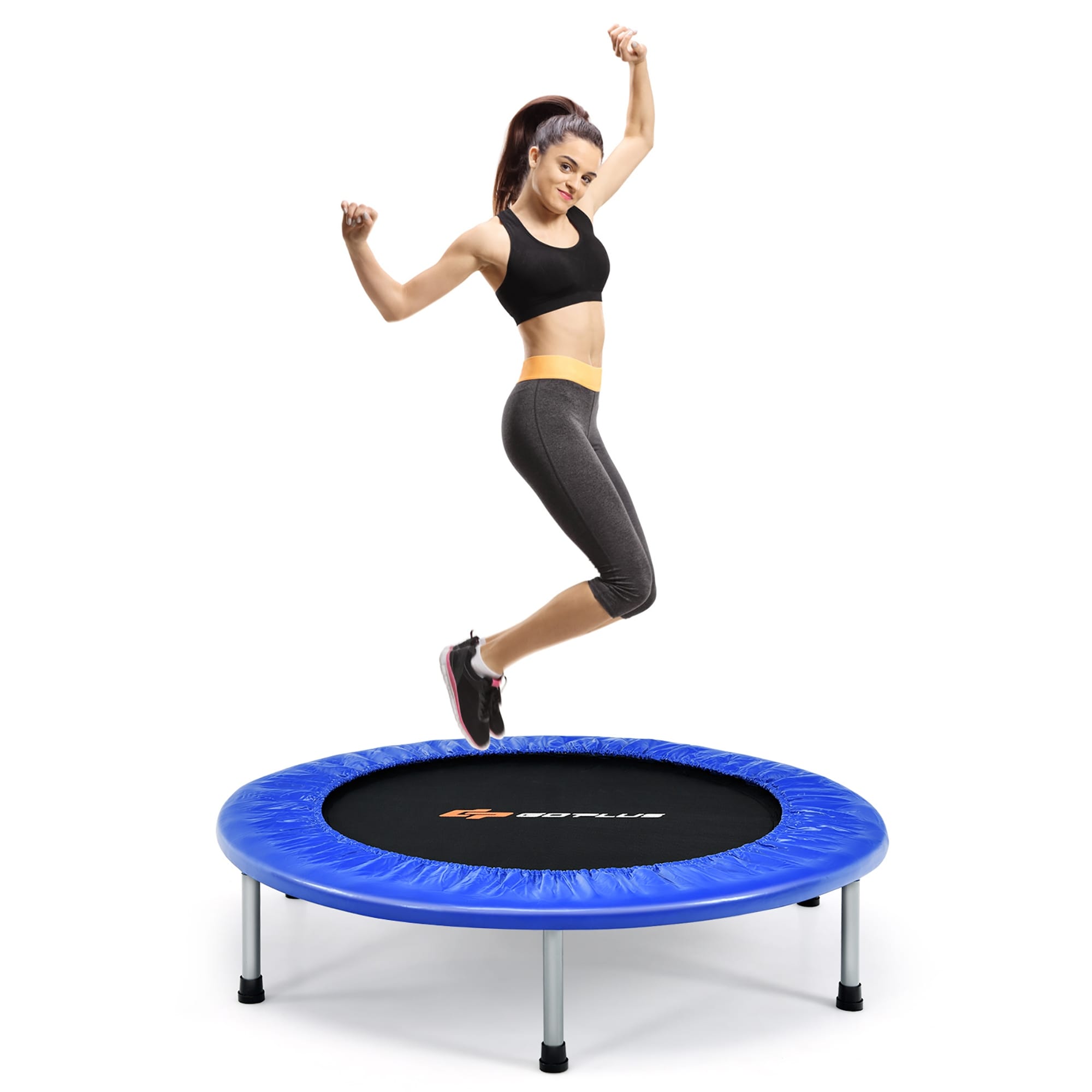 Goplus 38'' Mini Folding Trampoline Portable Recreational Fitness - See Details