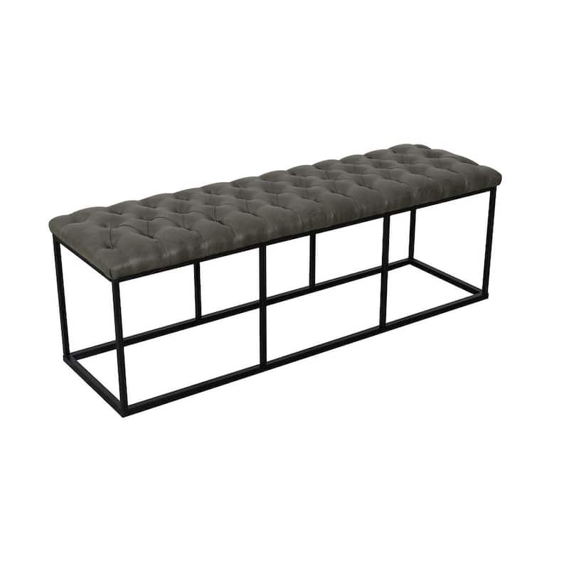Carbon Loft DeAngelo Faux Leather Decorative Bench - gray