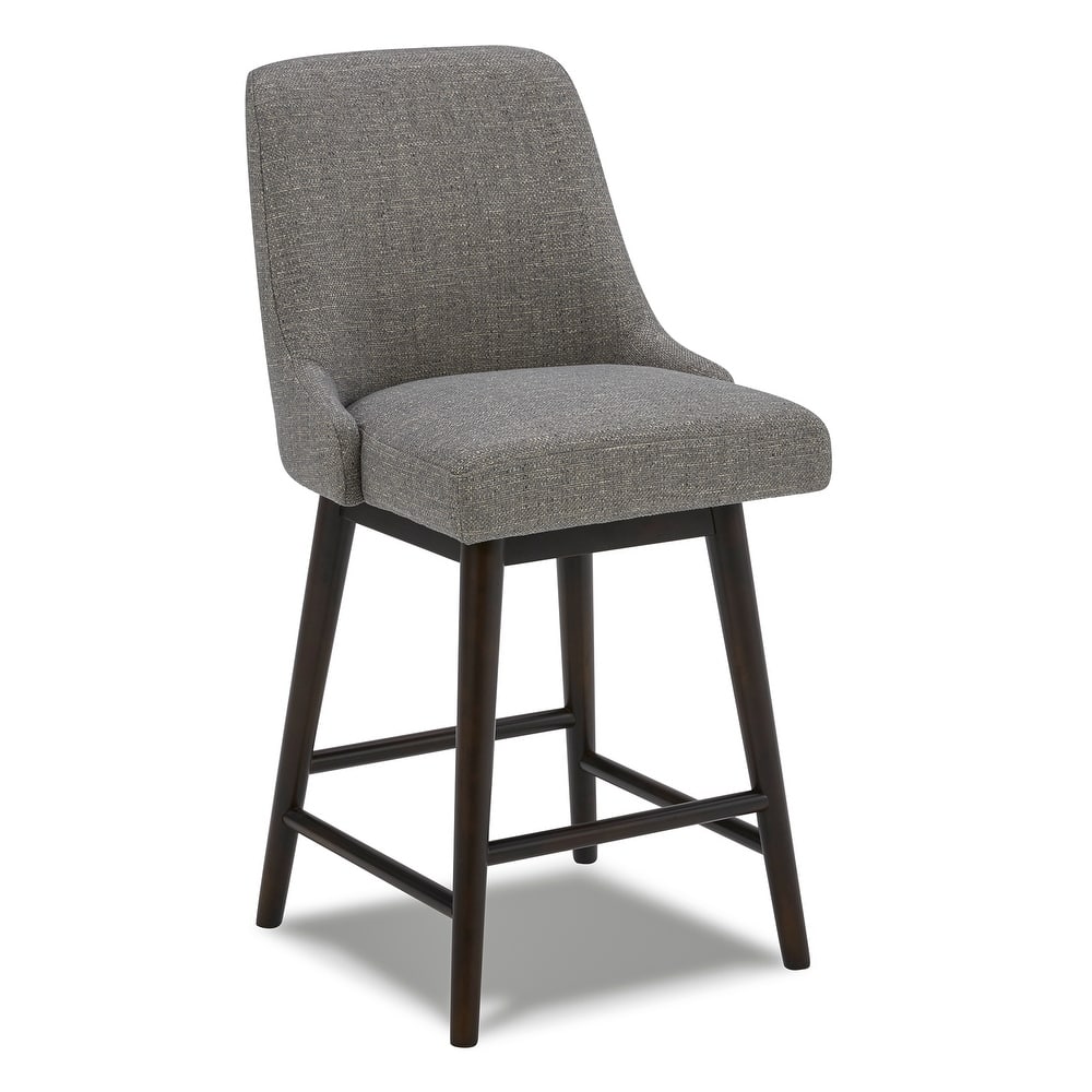 Spruce & Spring Hazel Upholstered Counter Height Swivel Barstool with Back