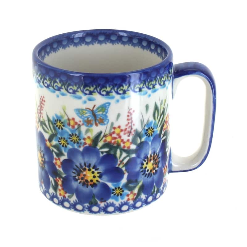 Blue Rose Polish Pottery Vena Mug - Garden of Blue