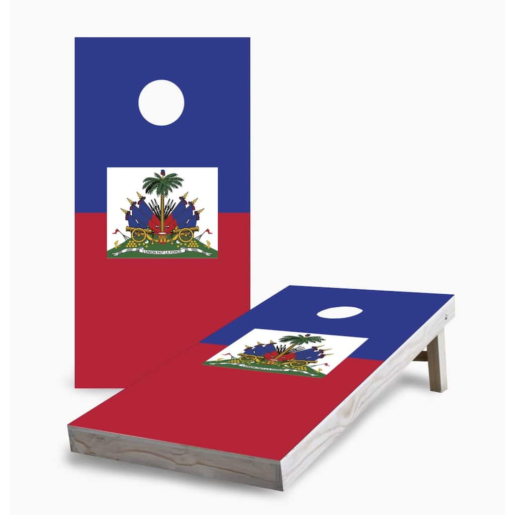 Haitian Flag Cornhole Game (Choose Wraps or Boards)