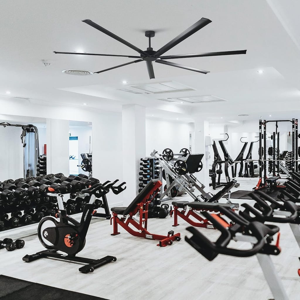 Ceiling Fan Modern 84" Industrial 7-Blade Black Metal