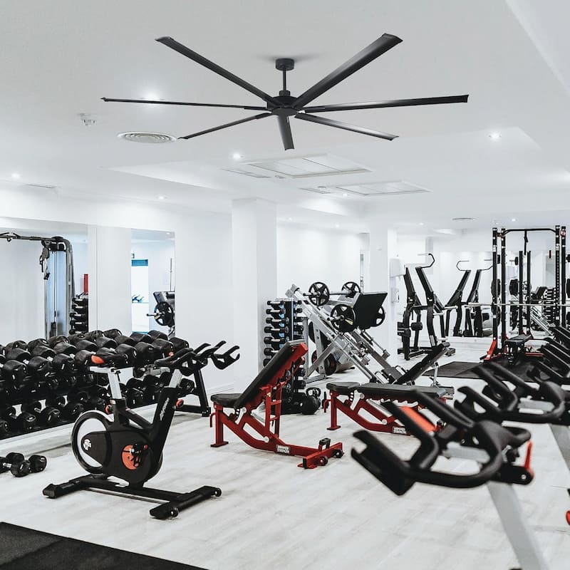 Ceiling Fan Modern 84" Industrial 7-Blade Black Metal