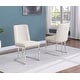 preview thumbnail 19 of 18, Best Quality Furniture Boucle 2pc Chairs Chrome Legs Dining Height - Cream with Chrome Legs - 19 inch