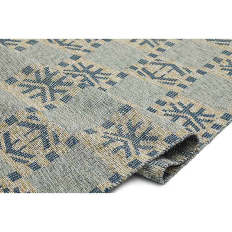 Terra by Obeetee Aurora Raha Blue Rug