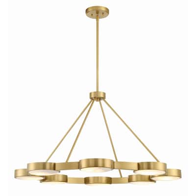 Orson 8 Light Modern Gold Chandelier - 38.5"W x 21.5"H x 38.5"D