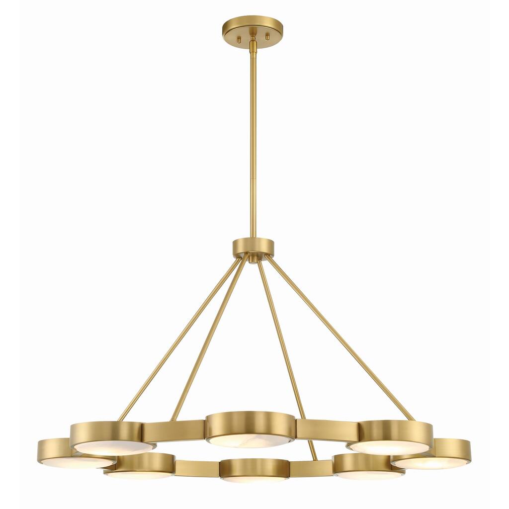 Orson 8 Light Modern Gold Chandelier - 38.5"W x 21.5"H x 38.5"D