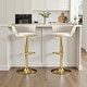 preview thumbnail 153 of 155, Velvet Upholstered Adjustable Bar Stool Swivel Counter Chair Set of 2 Set of 2 - Ivory/Gold