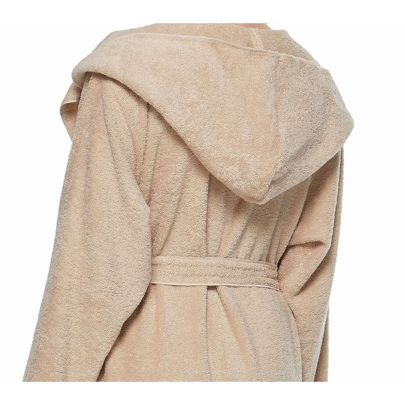 Women's Angel Stlyle Robe Ankle Long Hooded Turkish Cotton Bathrobe
