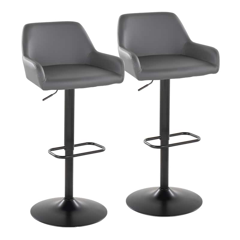 Porch & Den Galotti Adjustable Bar Stool with Rounded Rectangle Footrest (Set of 2)