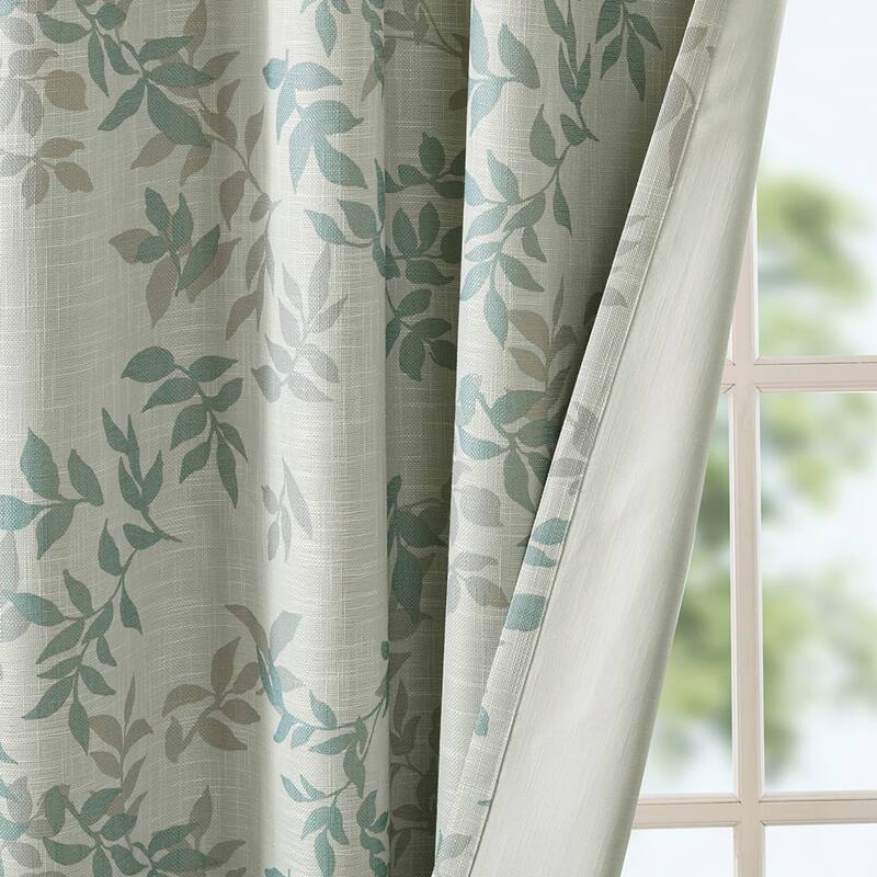 Printed Botanical Blackout Curtain Panel(Only 1 Pc Panel)