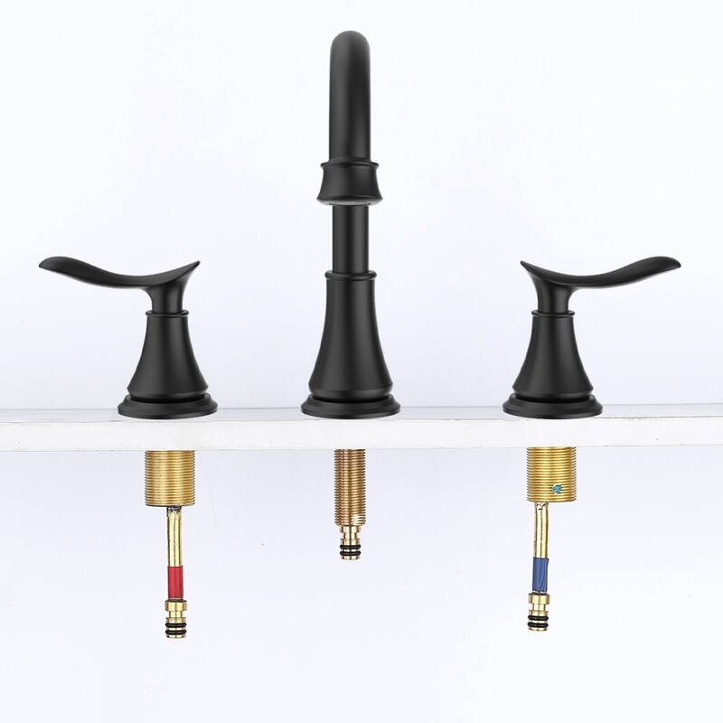 2-Handle Bathroom Sink Faucet 3 Hole 360° Swivel Spout Vanity Sink with Pop Up Drain Assembly and cUPC Water Supply Hoses