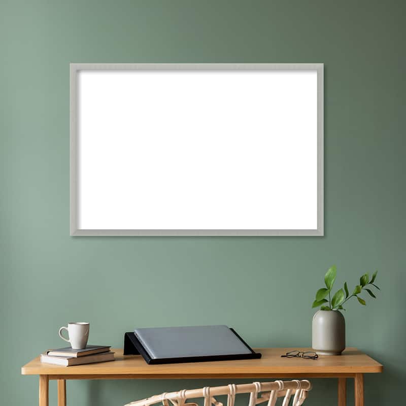 Amanti Art Silver Leaf Framed Dry Erase Magnetic Board